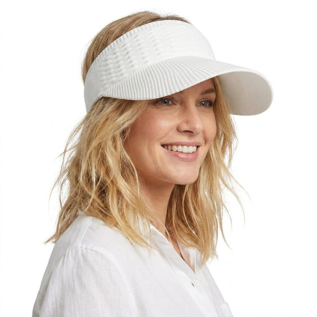 Women's Knit Visor Hat Breathable Stretch Sun Visor Cap Lightweight Athletic Hat