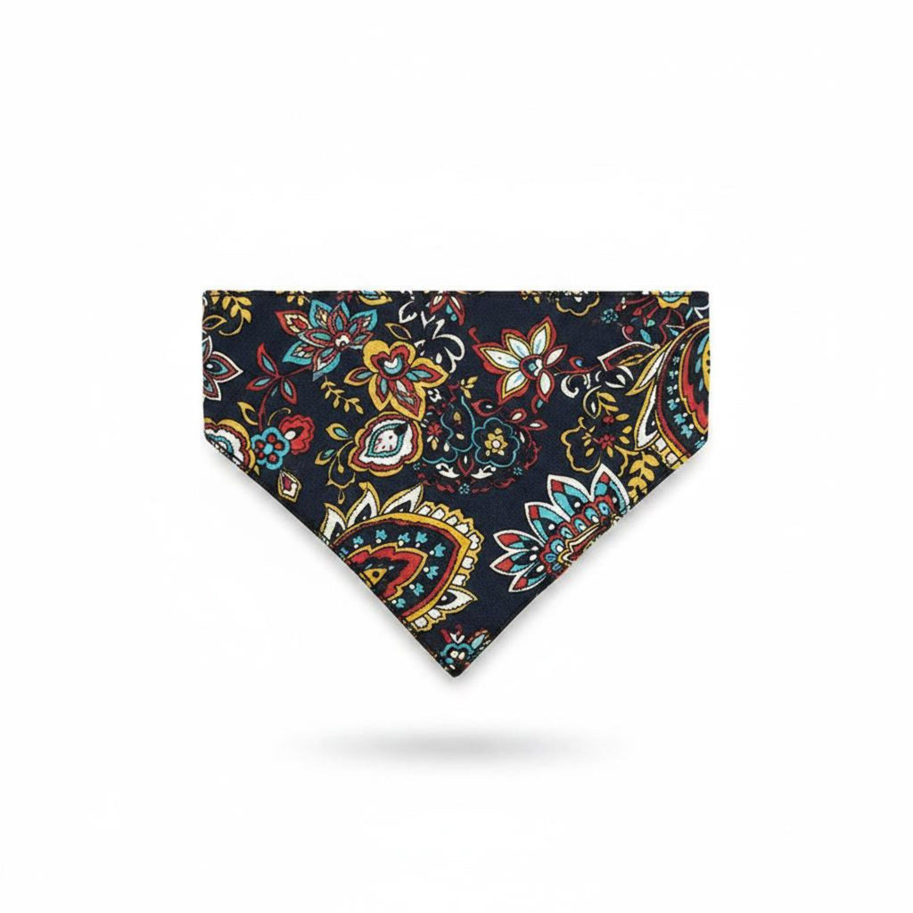 Paisley Floral Pet Bandana Scarf Bohemian Neckerchief for Cats and Dogs Bib