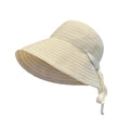 Striped Wide Brim Sun Hat with Tie Back