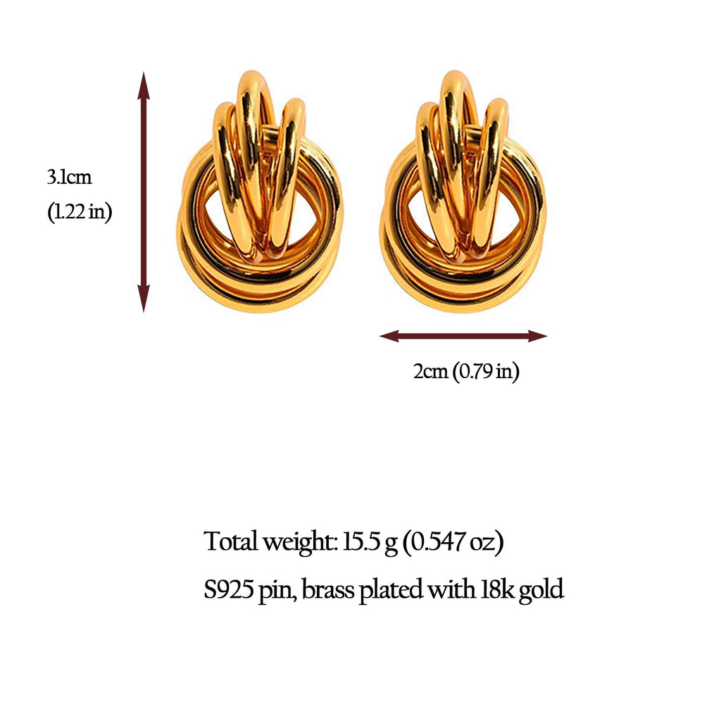 Women's Multi-Circle Statement Earrings with 925 Silver Needles