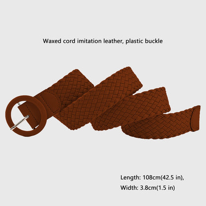 Anna-Kaci Sleek Woven Women's Belt with Plastic Buckle