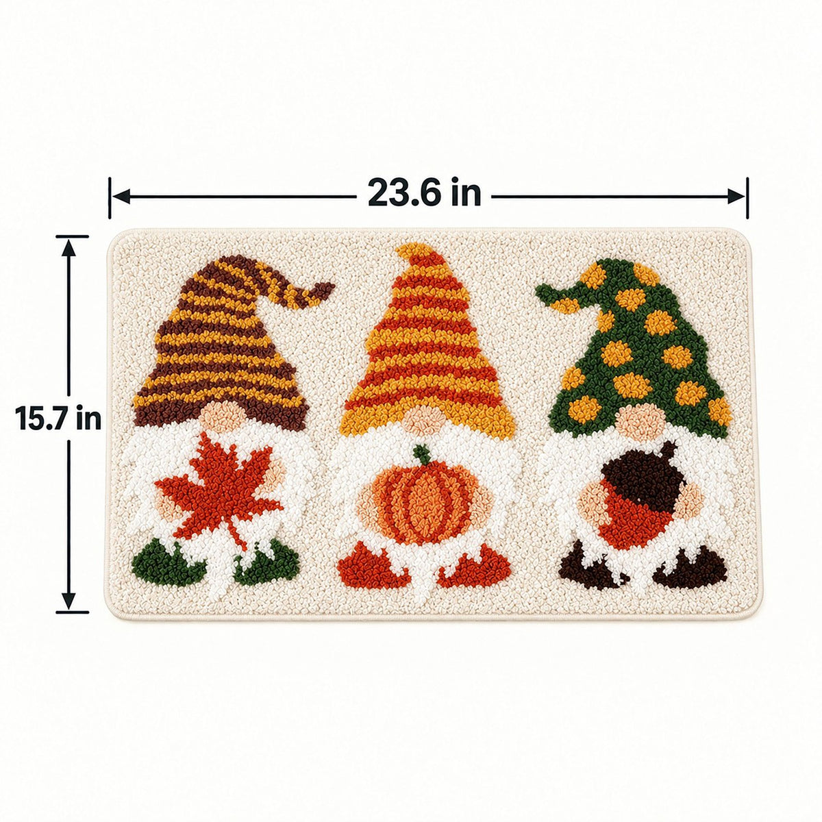 Seasonal Gnome Tufted Bath Rug with Nonslip Backing 15.7 x 23.6 in
