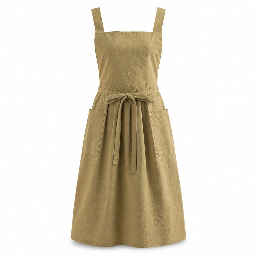 Water Resistant Cross Back Apron with Pockets and Waist Tie