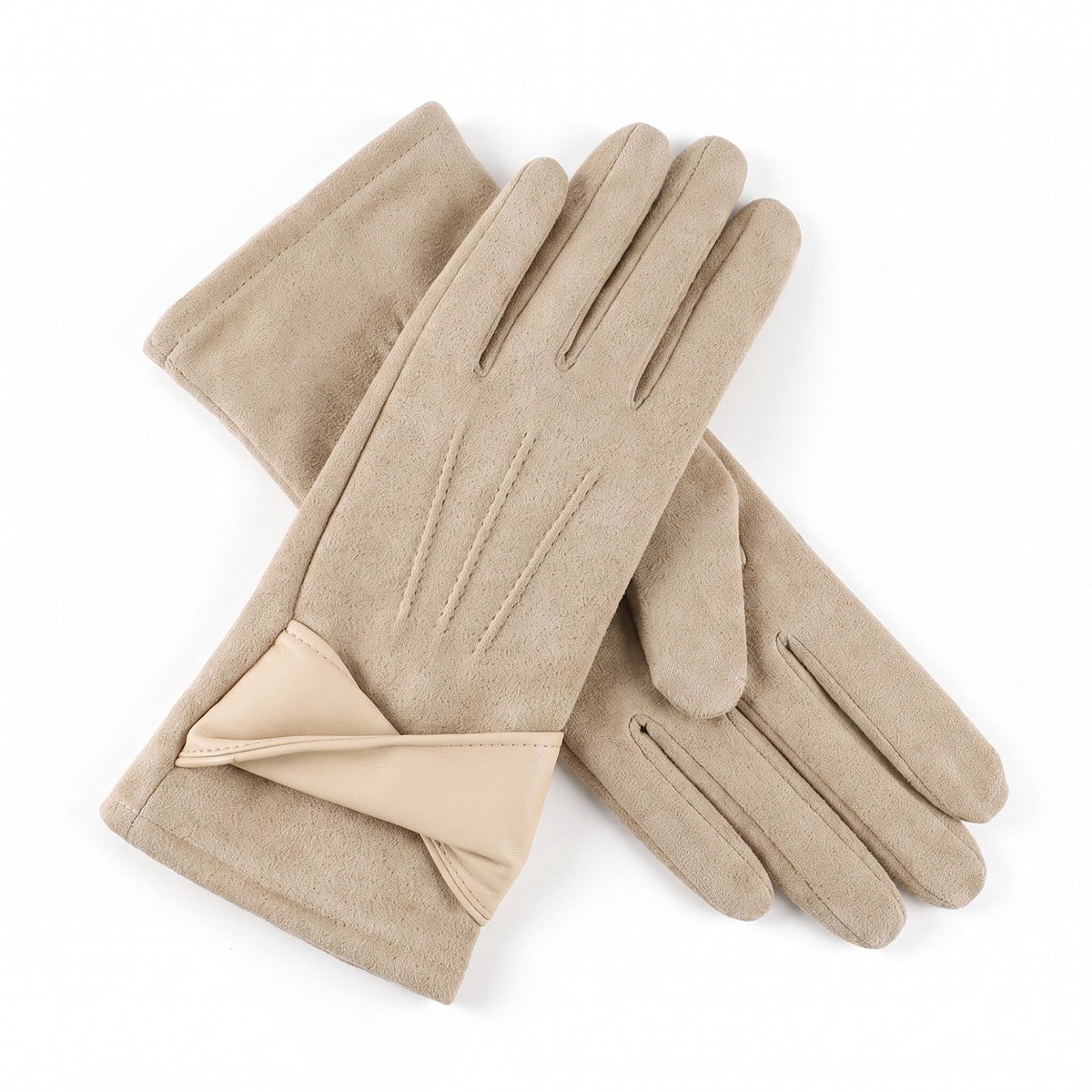 Bow Detail Full Finger Gloves with Soft Textured Finish
