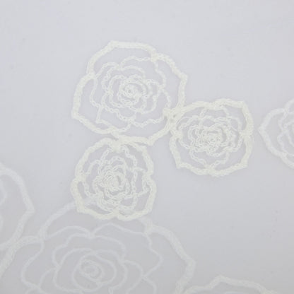 Anna-Kaci Women's Sheer Lace Neck Scarf with Embroidered Rose Floral Edging and Scalloped Trim Detail