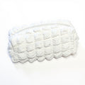 Whipped Cream-Inspired Zipper Pouch with Soft Sculpted Texture and Compact Storage Design