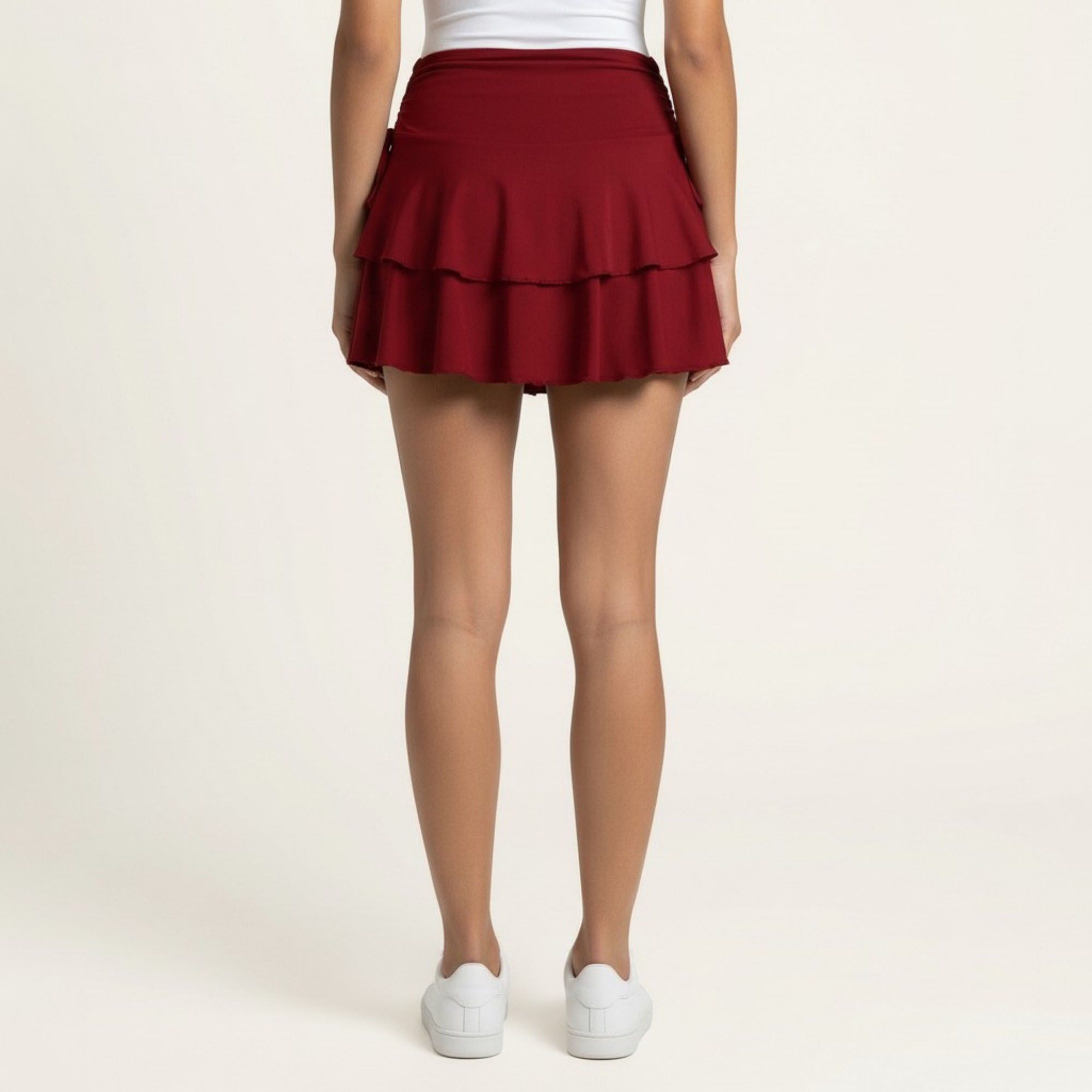 Anna-Kaci Women's Tiered Ruffle Mini Skirt Side Tie High Waist Flowy Lightweight Casual Skirt