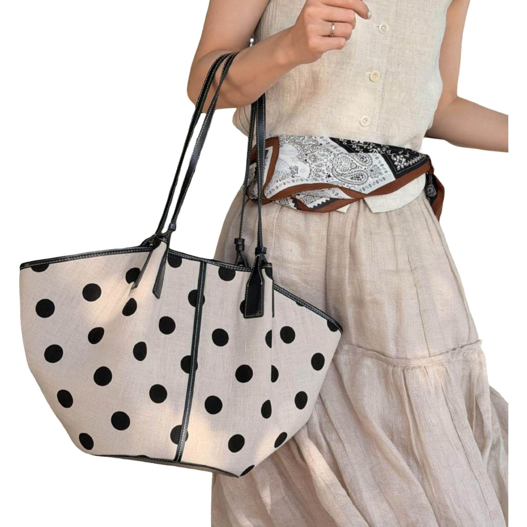 Linen Tote Bag Magnetic Snap Closure for Everyday Use