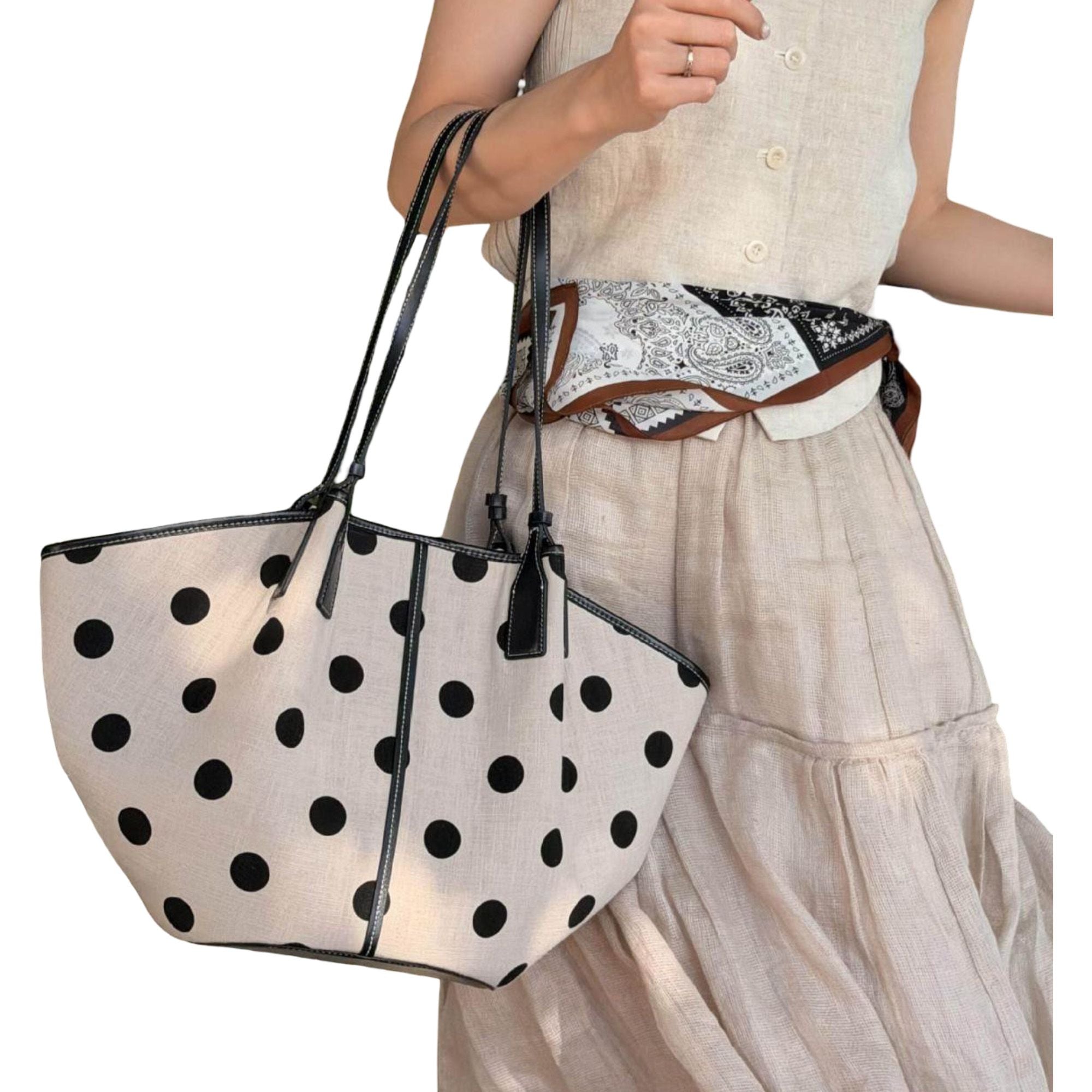 Linen Tote Bag Magnetic Snap Closure for Everyday Use