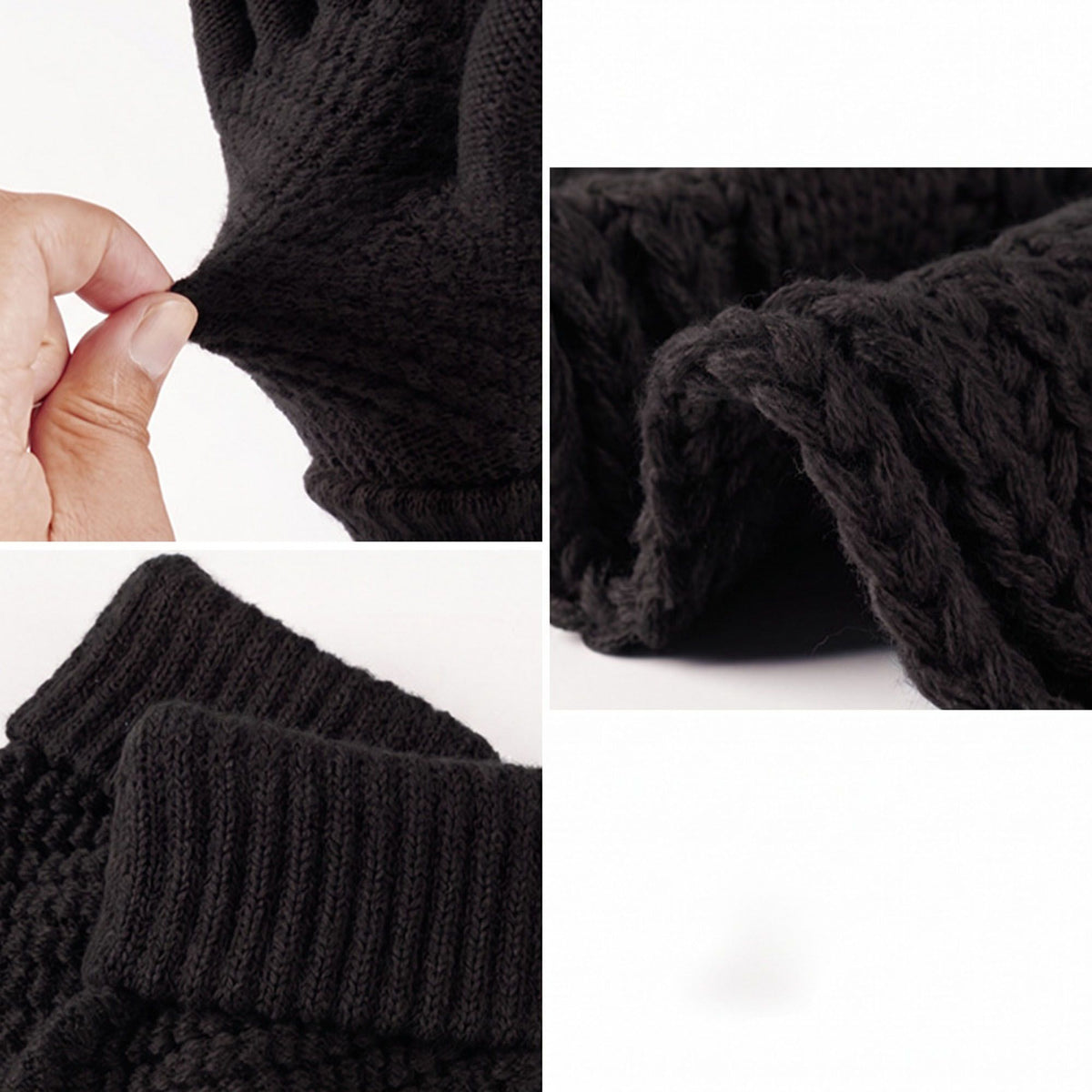 4 Piece Knit Winter Hat Scarf Touchscreen Gloves and Socks Set