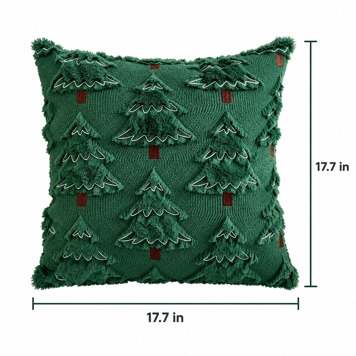 Christmas Tree Bow Tufted Decorative Throw Pillow Cover