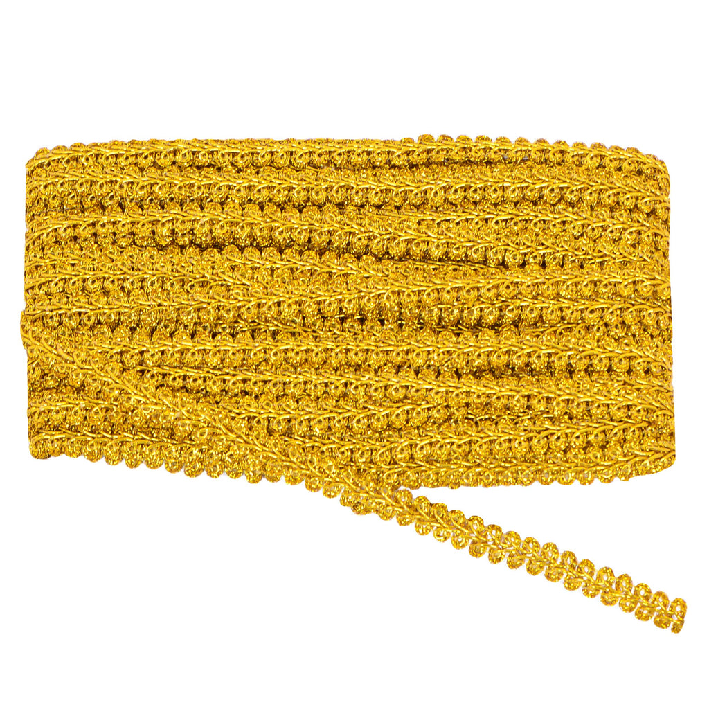 Gimp Braid Trim, 27 Yards Gold and Silver Metallic Edge Woven Trim, Curtain Slipcover Costume Decoration Sewing DIY Craft