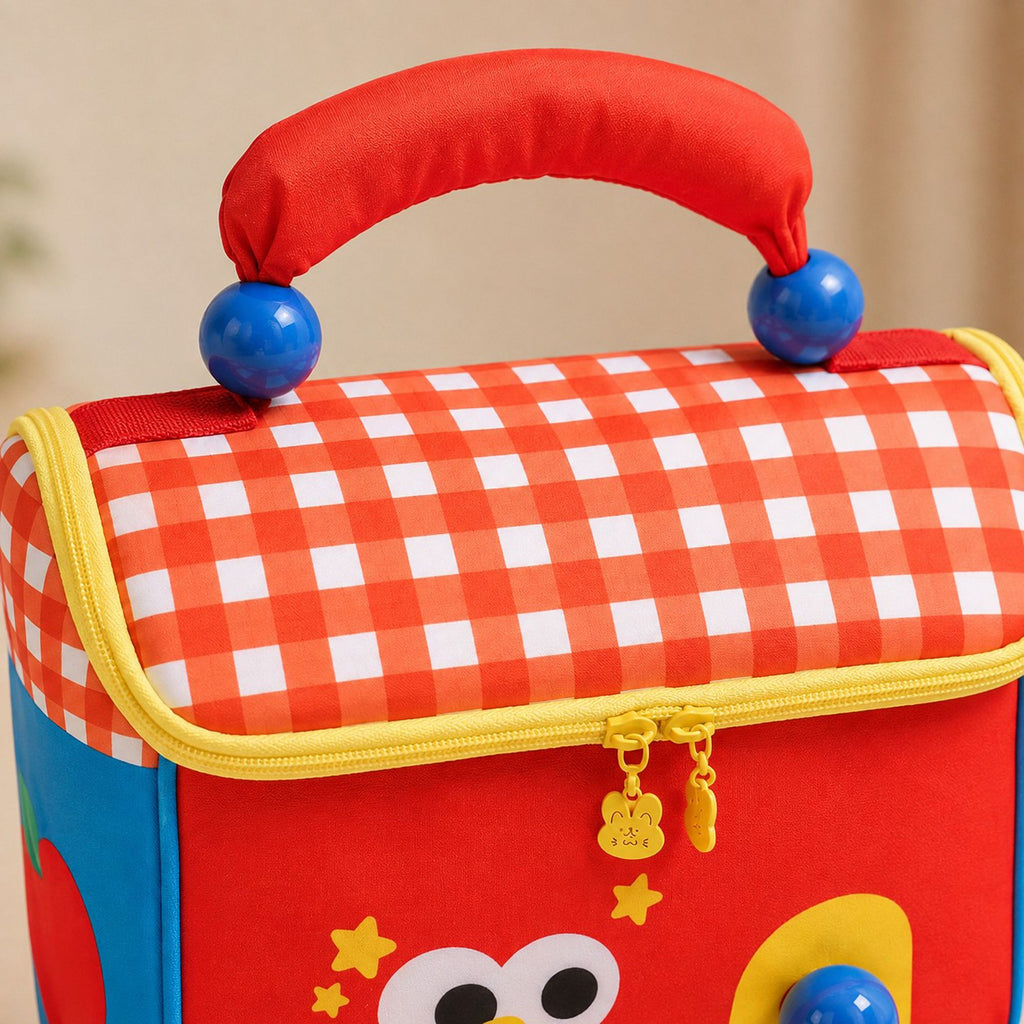 Kids Cartoon Lunch Bag with Padded Handle and Zipper Closure