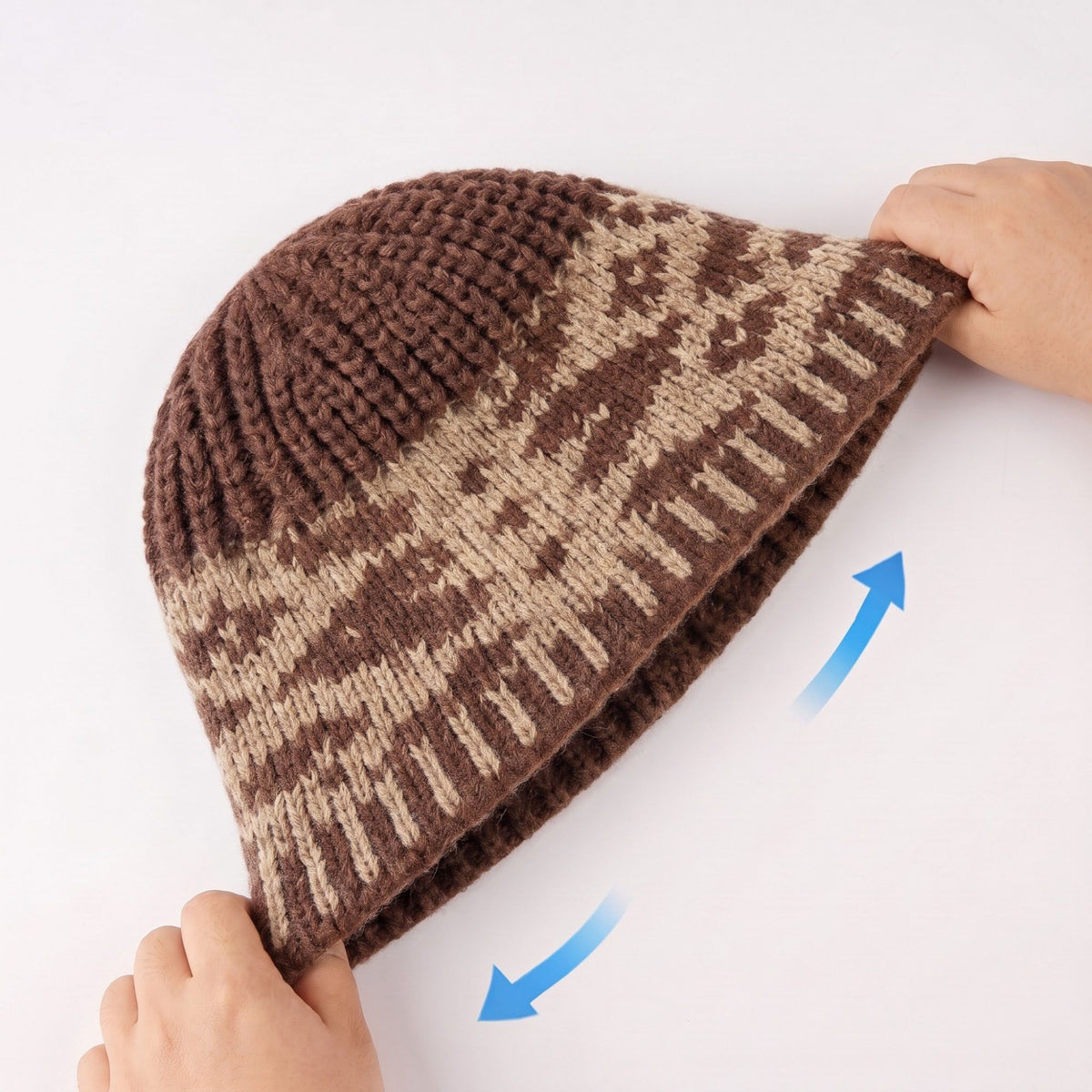 3 Piece Knit Winter Hat Scarf and Gloves Set with Geometric Pattern