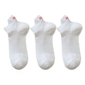 Anna-Kaci Women's 3-Pack Cotton Ankle Socks with Bow Knit Pattern Soft Breathable Low-Cut Design