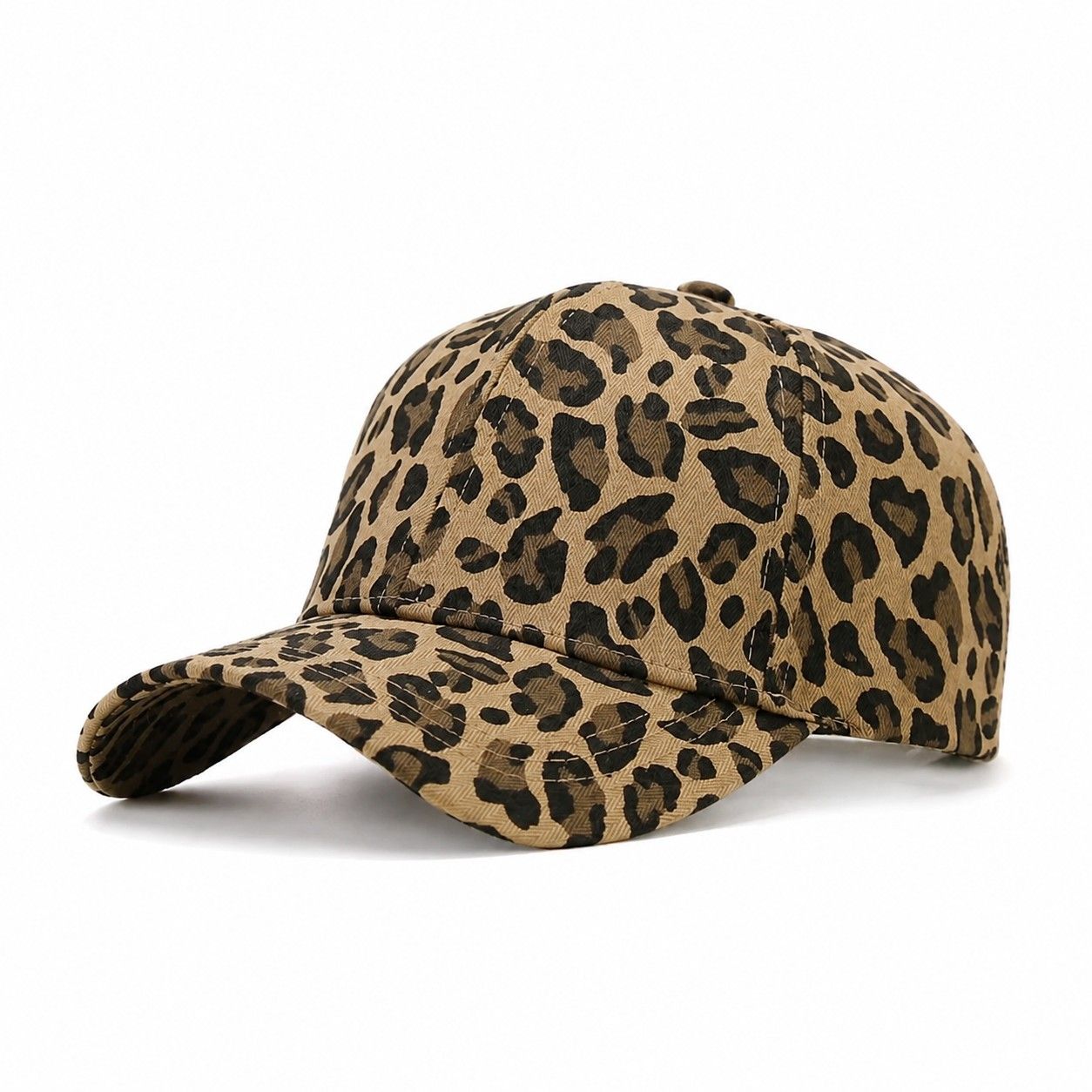 Leopard Print Baseball Cap Adjustable Curved Brim Casual Animal Print Hat