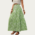 Anna-Kaci Women's High Waist Tiered Maxi Skirt with Paisley Print Drawstring Waist Tassel Tie Flowy A-Line Fit