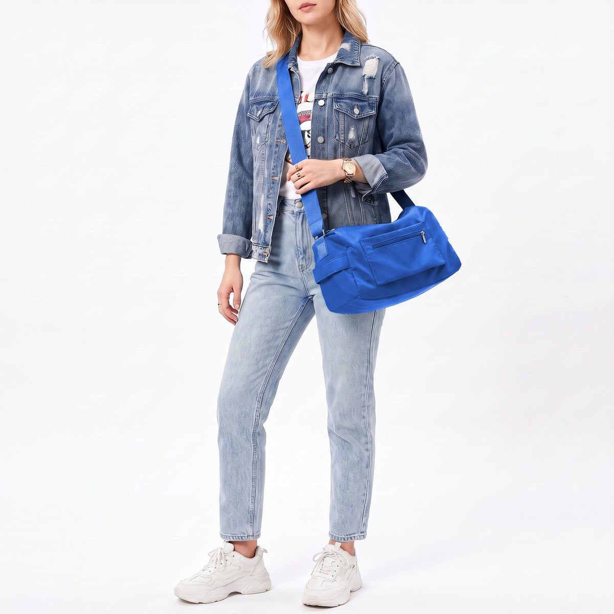 Shoulder Bag Adjustable Strap Multi Pocket Casual Crossbody Bag