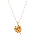 Anna-Kaci Gold Tone Four-Leaf Clover Pendant Fashion Necklace with Delicate Chain