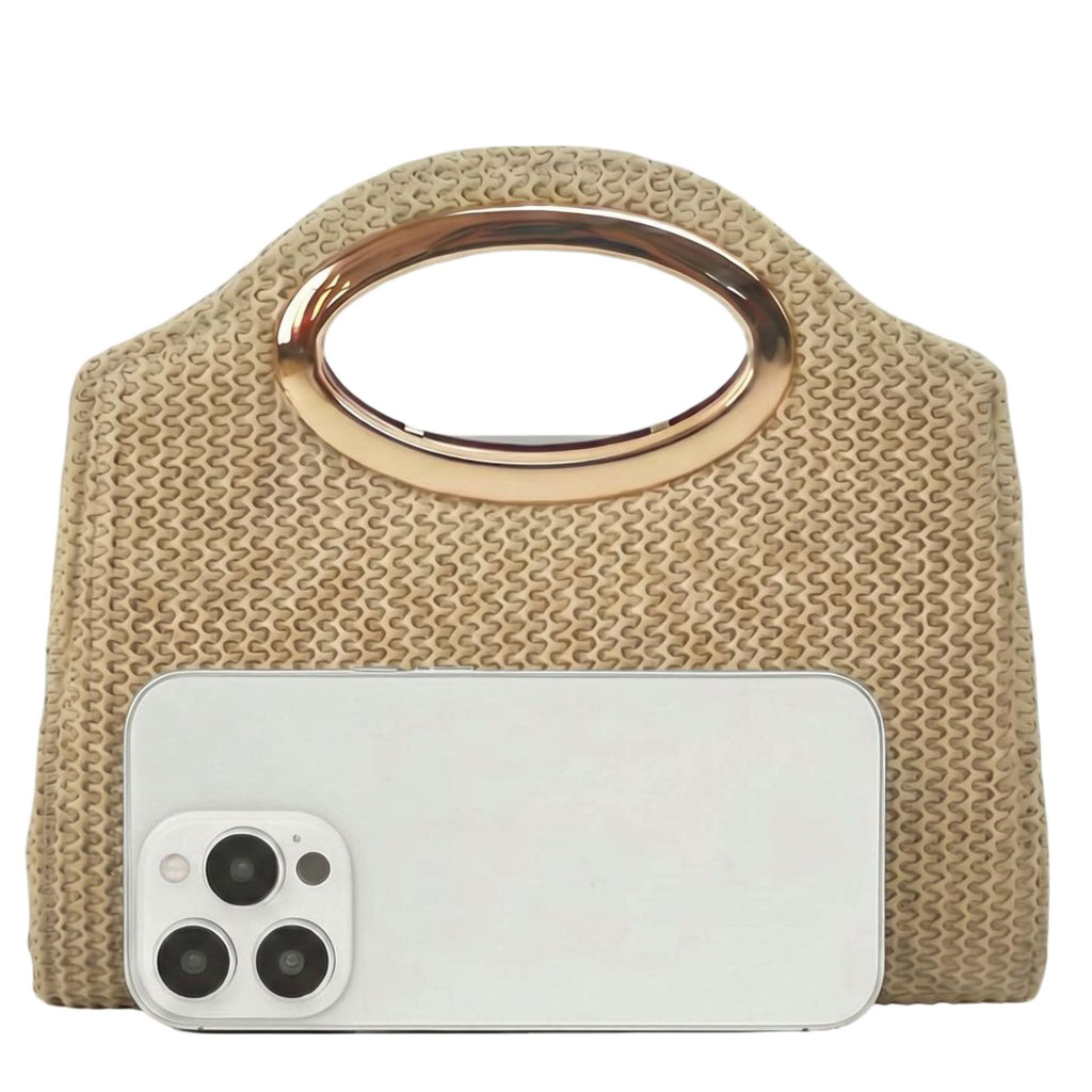 Handbag with Magnetic Closure Polyester Material Stylish Chain Accent