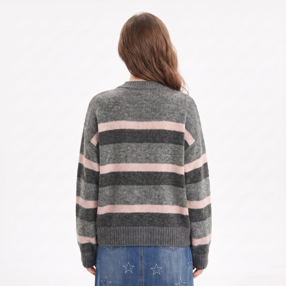 Floral Embroidered Striped Button Front Cardigan