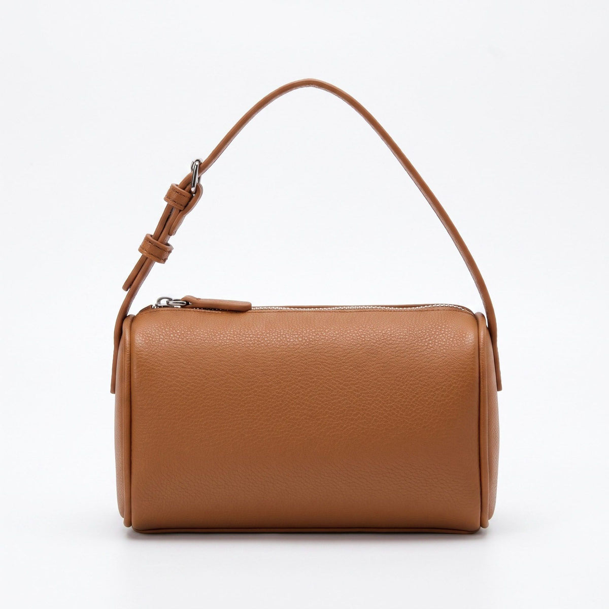Bolso de hombro tipo barril con correa ajustable y cierre de cremallera superior 7.5x4.5x3in