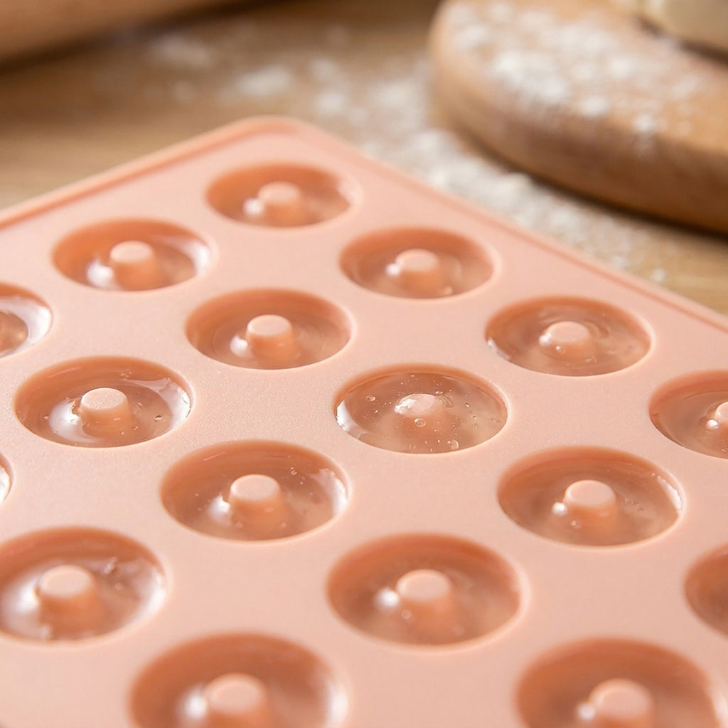 Mini Donut Silicone Baking Mold Set of 3 Nonstick Tray for Home Baking Treats