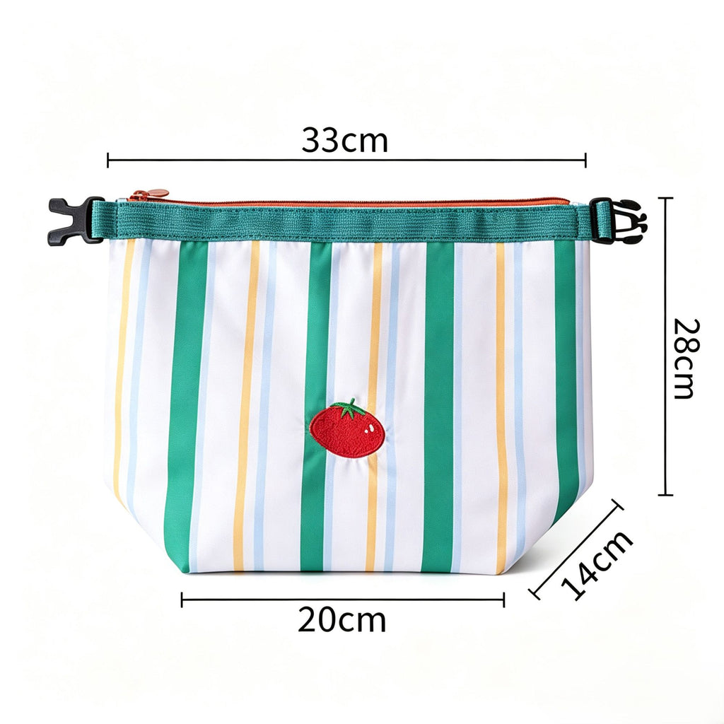 Foldable Insulated Lunch Bag Large Capacity Roll Top Lunch Tote with Buckle Closure