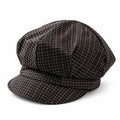 Plaid Newsboy Cap with Paneled Crown and Short Brim