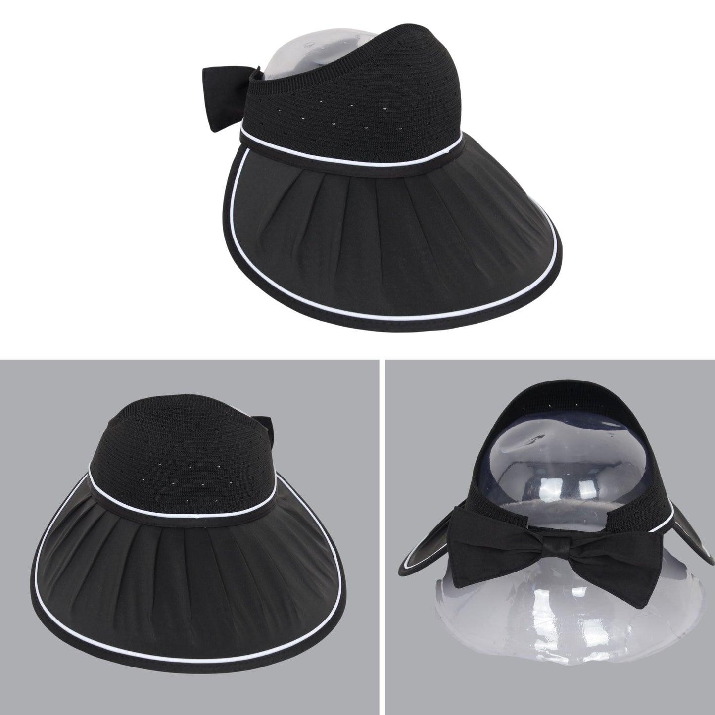 Anna-Kaci Extra Wide Brim Sun Visor Hat for Women Adjustable UV Protection Bow Detail Breathable Summer Beach Hat