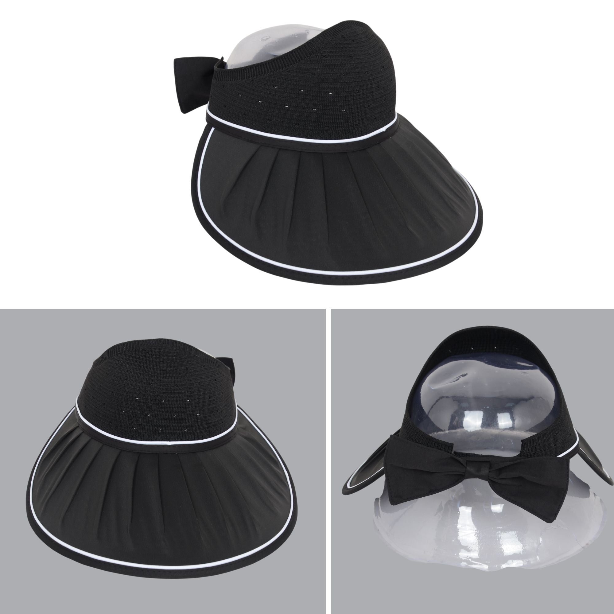 Anna-Kaci Extra Wide Brim Sun Visor Hat for Women Adjustable UV Protection Bow Detail Breathable Summer Beach Hat