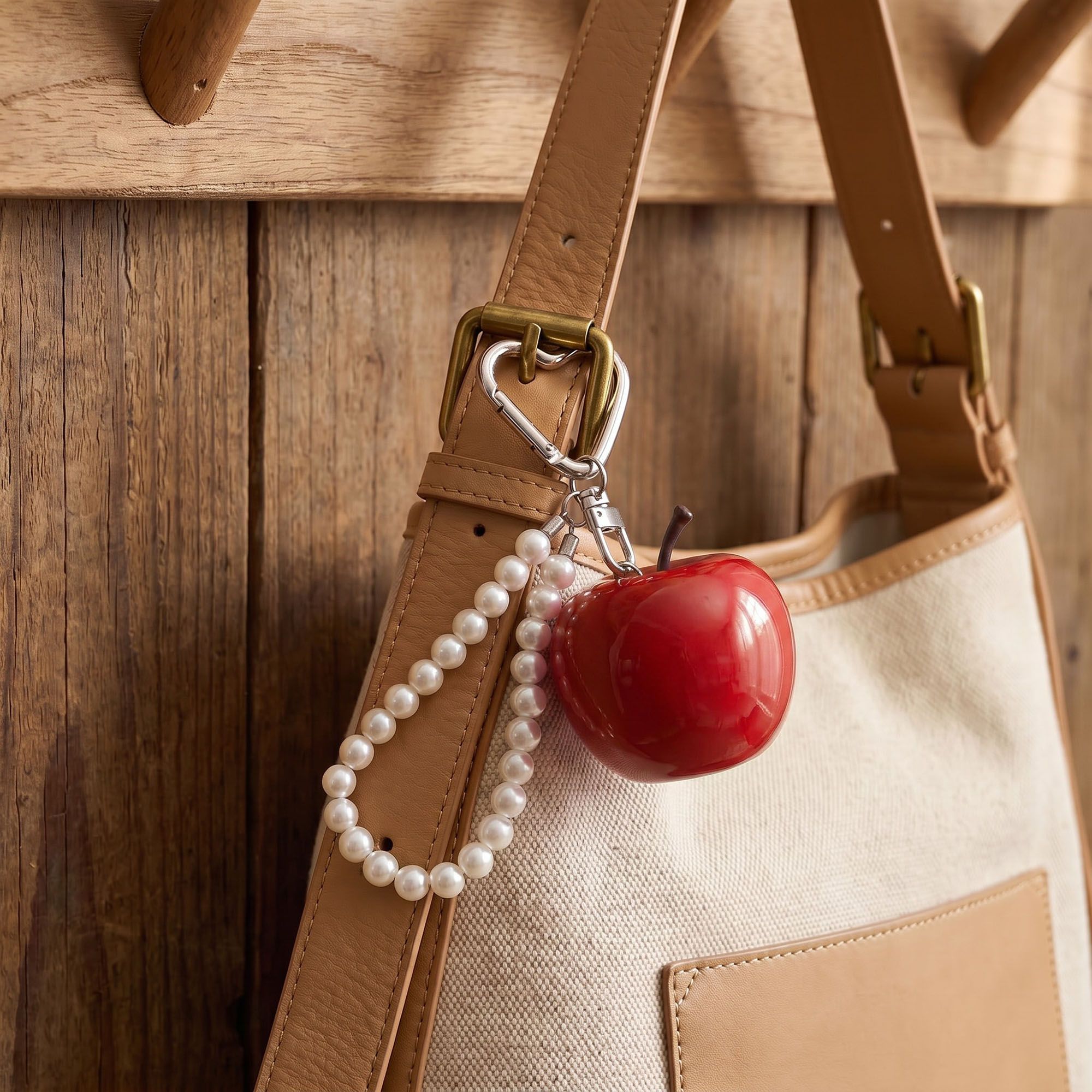Bag Charm with Hanging Clip and Decorative Accent