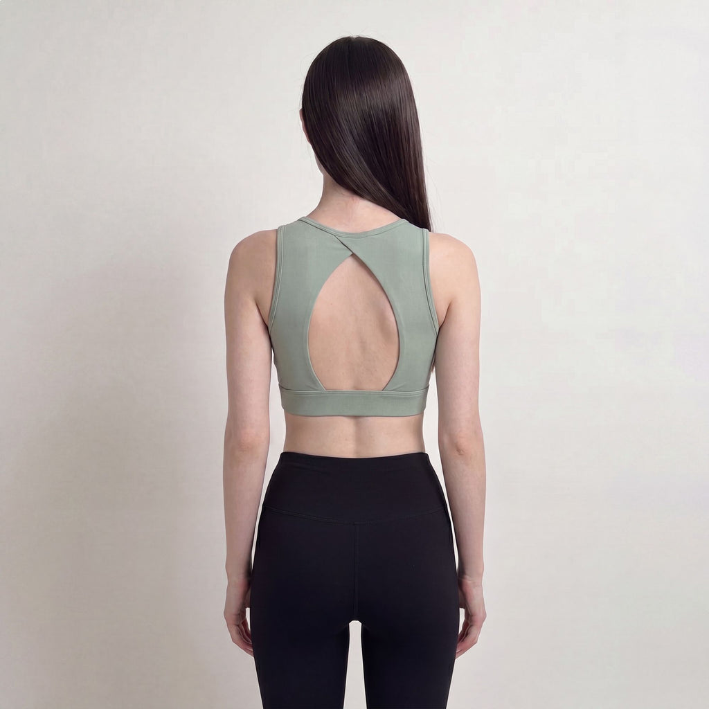 Cropped Sports Bra Tank with High Neck Sleeveless Fitted Workout Yoga Training Top