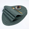 6 Piece Faux Linen Textured Placemat Set Waterproof Heat Resistant Irregular Table Mats