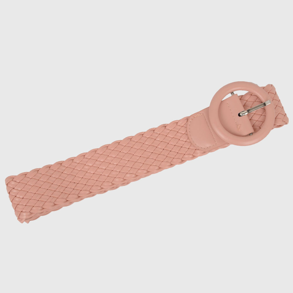 Anna-Kaci Sleek Woven Women's Belt with Plastic Buckle