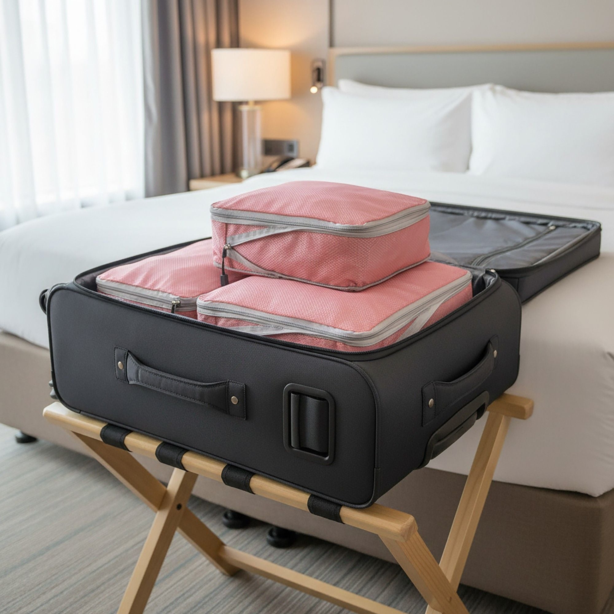 Lightweight Travel Packing Cubes Set with Zipper Closure Storage Bags Luggage Organizer Multi Size Set