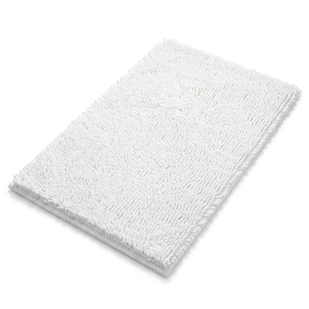 Chenille Bath Mat with Plush Noodle Texture and Non Slip Backing