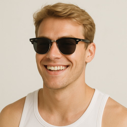 Anna-Kaci Half Frame Retro Style Daily Casual Polarized Sunglasses UV400 Protection