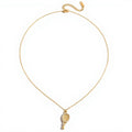 Women's Tennis Racket Pendant Necklace with Delicate Chain and Sparkling Detailed Racket Charm for Subtle Sporty Elegance