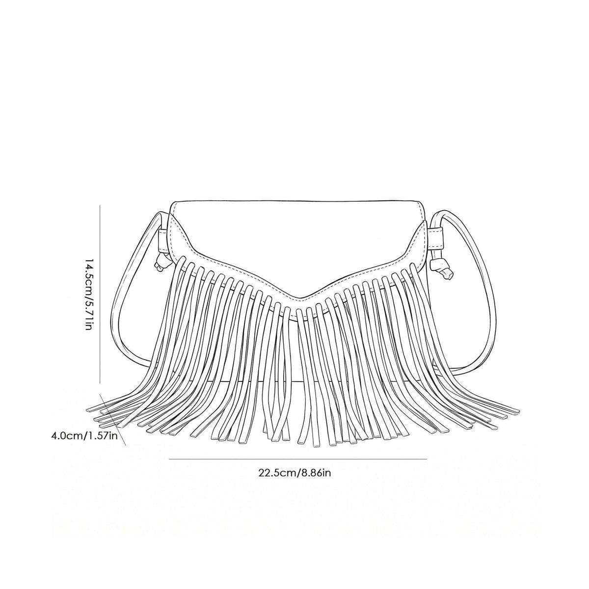 Fringe Envelope Crossbody Bag