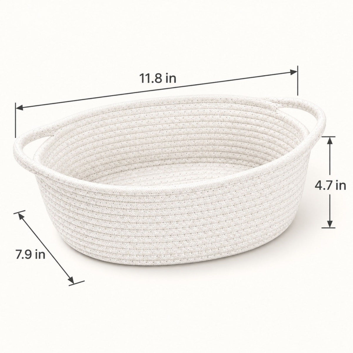 Round Woven Cotton Cord Storage Basket Set of 2