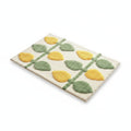 Tufted Floor Mat with Floral Daisy Pattern Non Slip Backing Soft Plush Decorative Scalloped Edge Rug