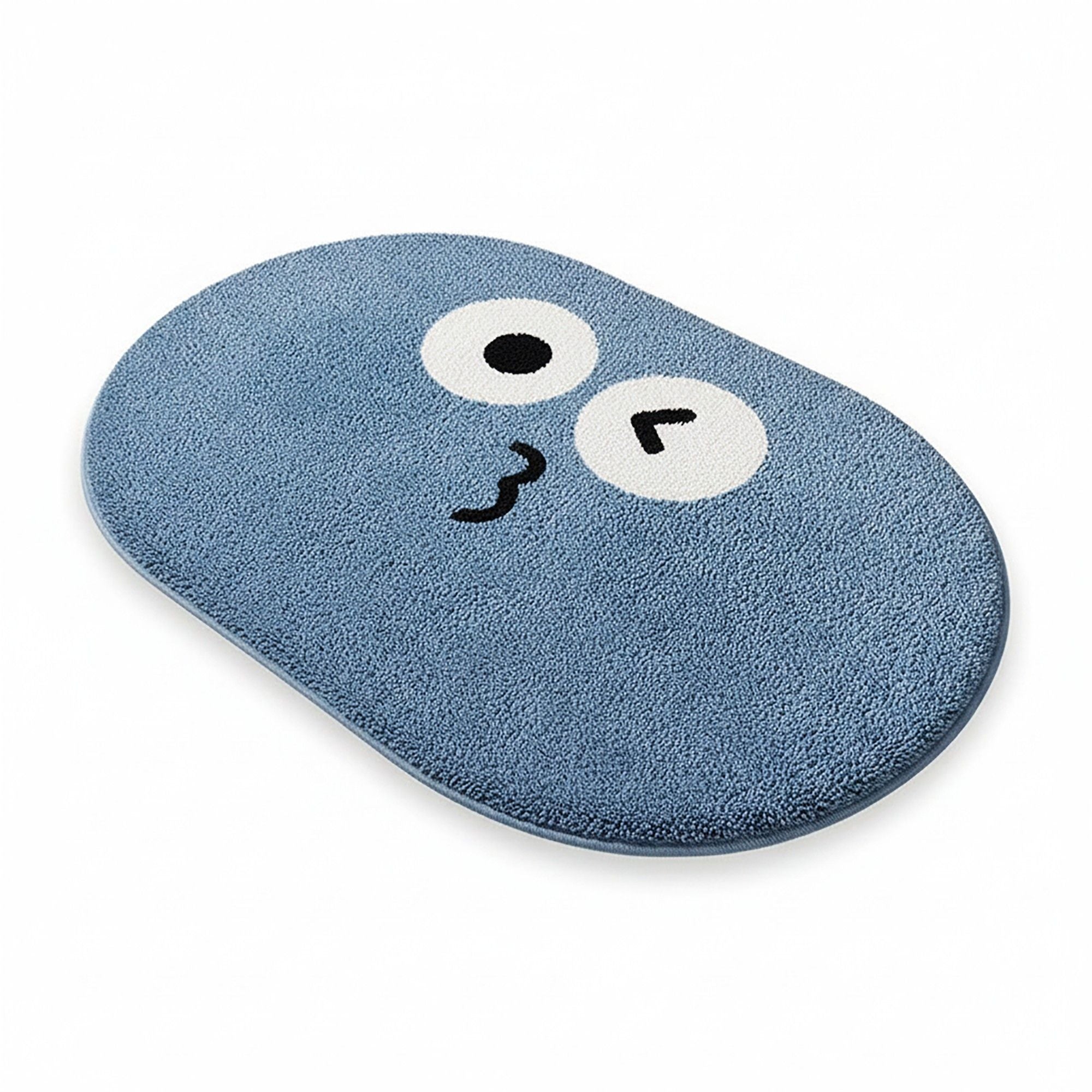 Cute Cartoon Face Tufted Floor Mat Soft Plush Non Slip Backing Decorative Indoor Rug for Entryway Bathroom Bedroom Kids Room