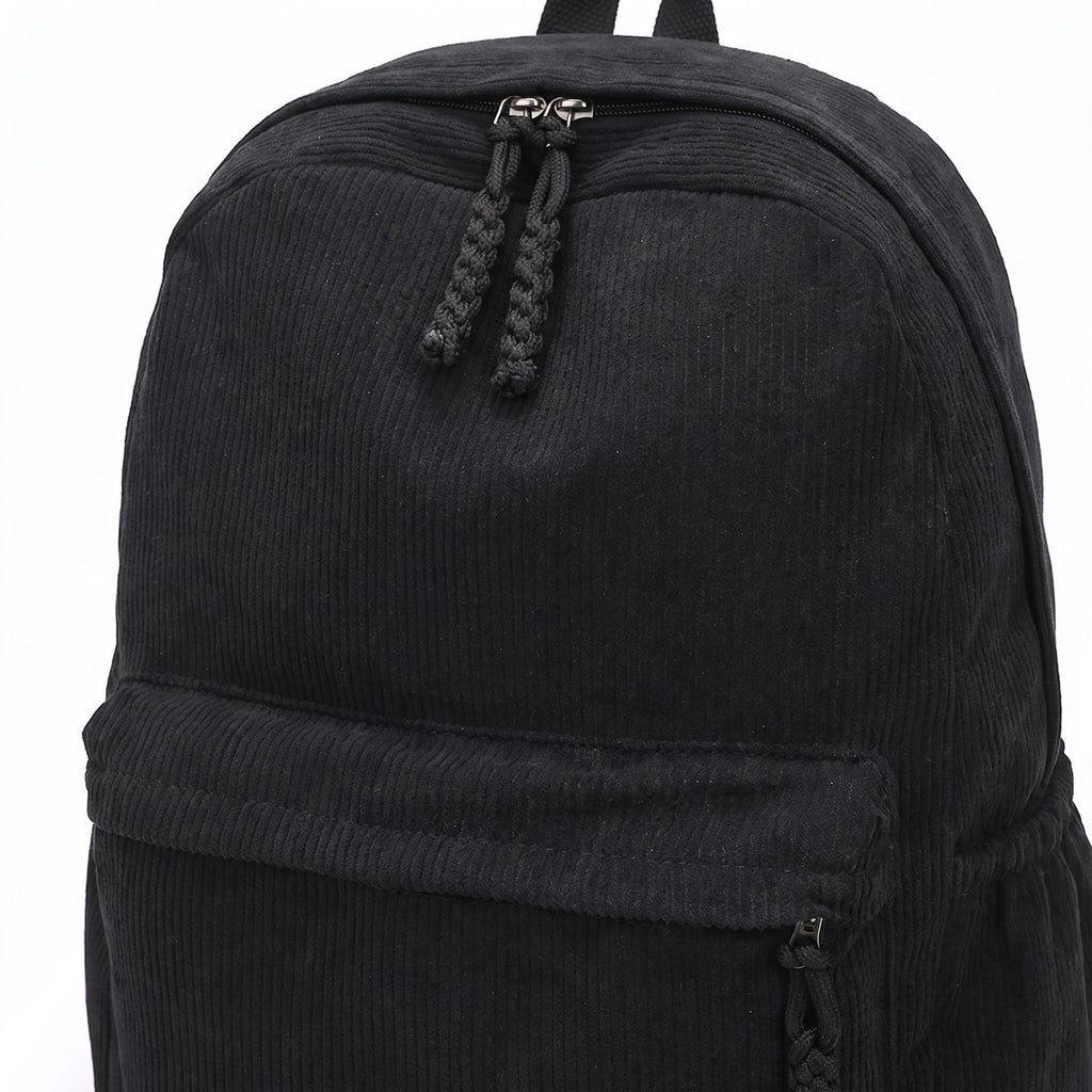 Corduroy Backpack with Front Zip Pocket Adjustable Straps and Spacious Everyday Storage