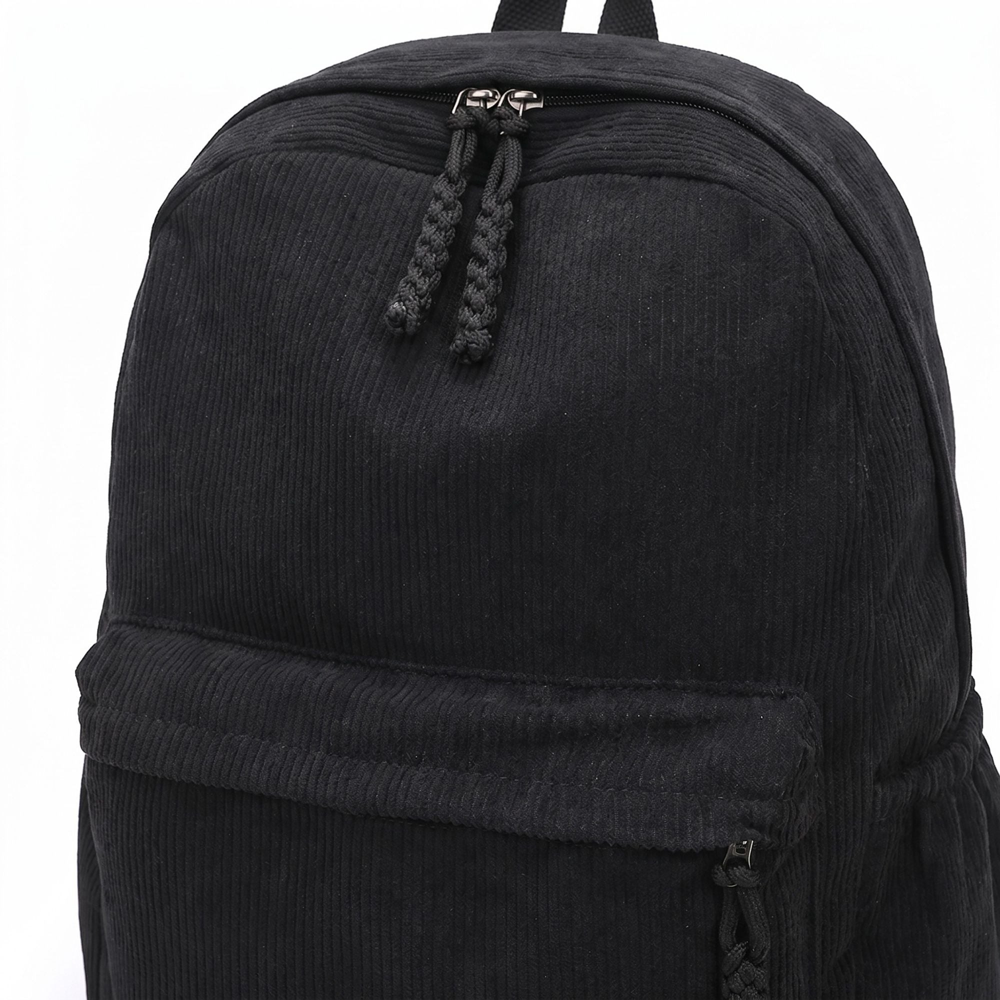 Corduroy Backpack with Front Zip Pocket Adjustable Straps and Spacious Everyday Storage