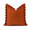 Velvet Scalloped Edge Square Decorative Throw Pillow Cover