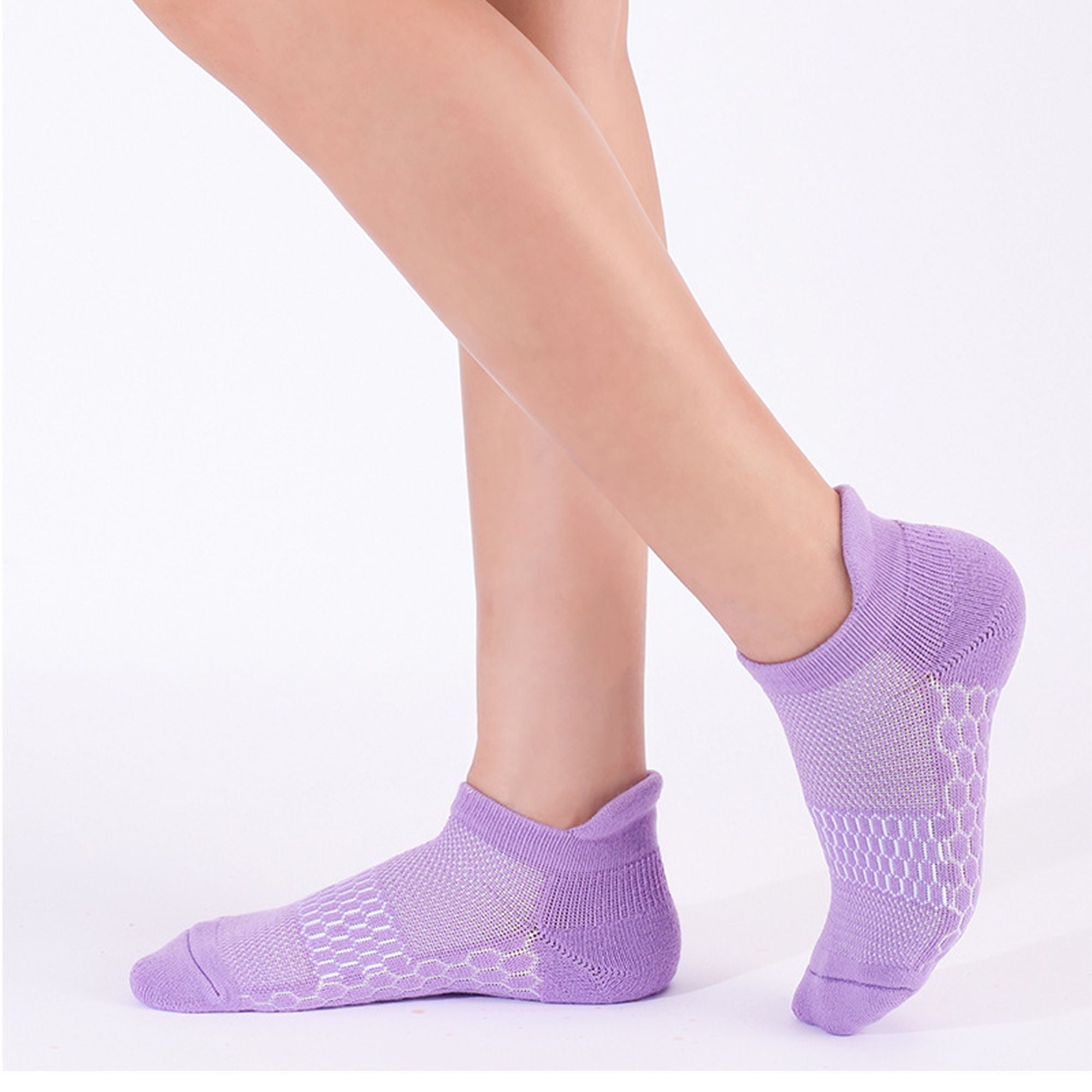Anna-Kaci Women's 2-Pair Set Low-Cut Athletic Socks with Honeycomb Mesh Ventilation Arch Compression and Cushioned Heel Fit