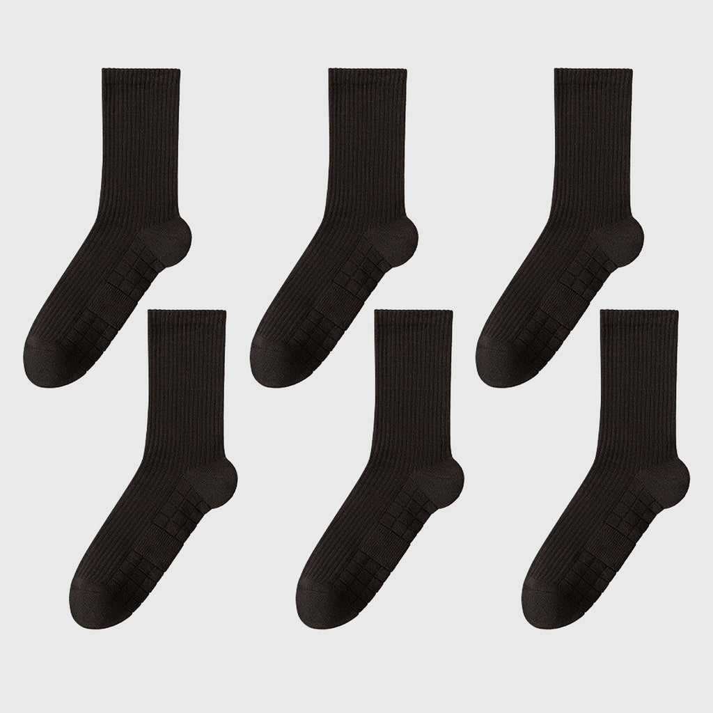 Anna-Kaci 6pk Men's Crew Socks with Non - Slip Sole
