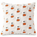 Halloween Pumpkin Ghost Textured Decorative Throw Pillow Cover for Sofa Bed Chair