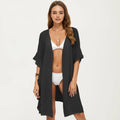 Anna-Kaci Women's Open Front Swim Cover Up Kimono with Ruffle Sleeves Lightweight Beach Cardigan